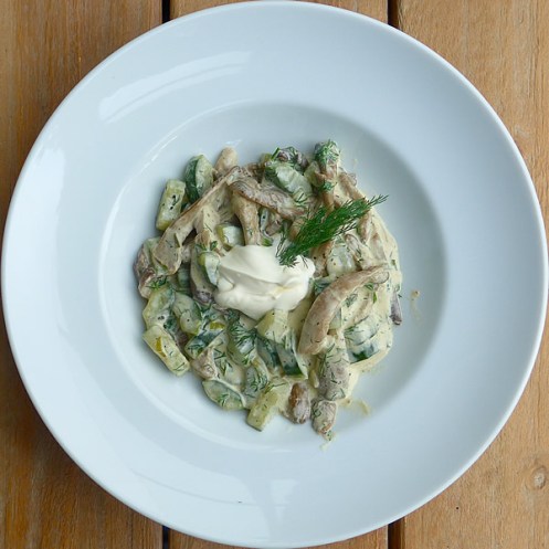 Gurkenragout mit Austernseitling